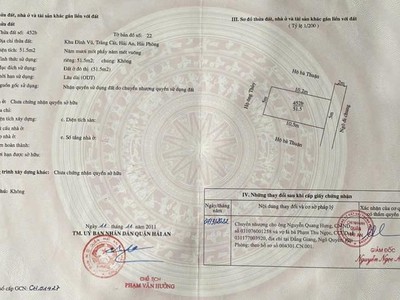 Bán lô đất sau 1 nhà mặt đường nhựa ngõ Cát Vũ, Tràng Cát, 51,5m2 giá chỉ 1.38 tỷ 2