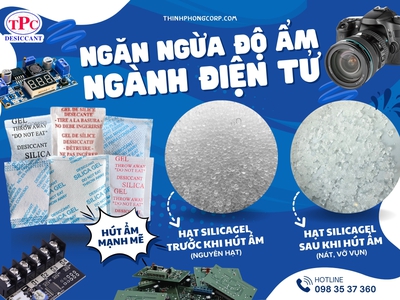 Gói hút ẩm silicagel Thịnh Phong bảo quản thiết bị linh kiện điện tử 0