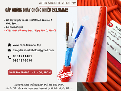 Cáp tín hiệu 2x1.5mm chống cháy chống nhiễu sẵn Đà Nẵng, Quảng Nam, Quảng Ngãi 1