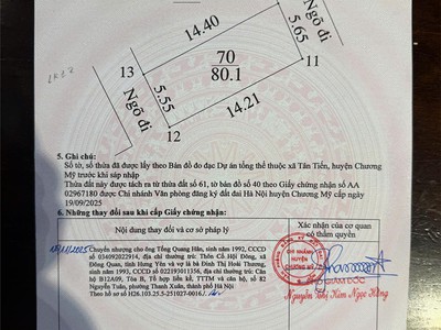 Chủ cần tiền bán lô đất 80m  bám trục chính liên thôn rộng 12m - chỉ 1.6 tỷ- chương mỹ  nay là xuân 1