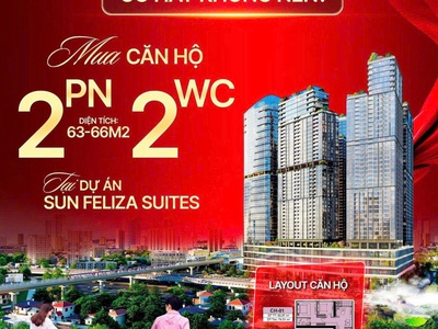 Siêu phẩm căn hộ 2pn hiếm nhất dự án sun feliza suites   giá chỉ 10.x tỷ 0