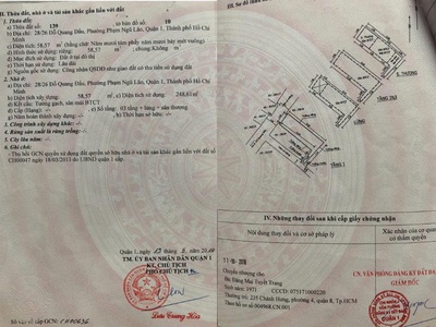 Chính chủ cần bán nhà tại quận 1 - tp hồ chí minh 0