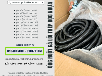 Ống ruột gà lõi thép D16,D20,D25,D32 Đà Nẵng, Hà Nội, Sài Gòn 0