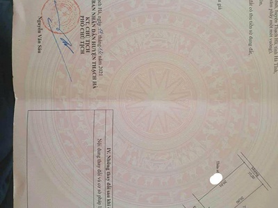 Bán lô đất 200m2 full thổ cư thuộc  thôn hoà hợp   xã thạch kênh   nay là đông kinh    thạch hà 0