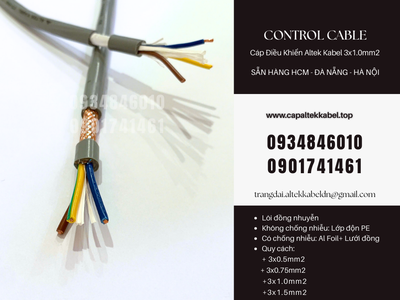 Cáp điện, cáp điều khiển 3x1.0mm Đà Nẵng, Huế, Quảng Ngãi, Quảng Trị 1