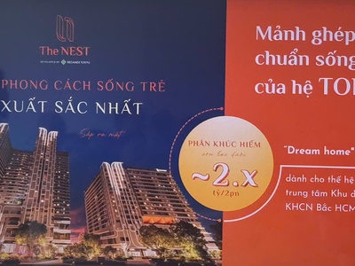 34m2 - Giá dự kiến 1.7 tỷ - 1PN1WC booking dự án The NEST Midori Park 5