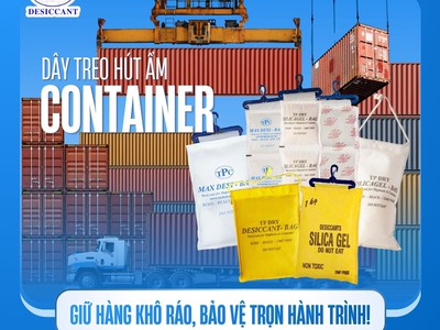 Hạn chế ẩm mốc hàng hóa với dây treo hút ẩm container 1
