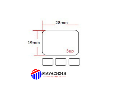 Giấy in mã vạch 28x19mm  3c 1