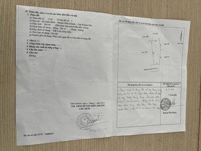 Chủ cần để lại lô đất đẹp nở hậu xã diên bình - diên khách thổ cư 100 3