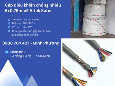 Dây cáp điện chống nhiễu Altek Kabel 6x0.75mm2 Hải Phòng, Ninh Thuận, Nha Trang 1