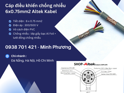 Dây cáp điện chống nhiễu Altek Kabel 6x0.75mm2 Hải Phòng, Ninh Thuận, Nha Trang 0