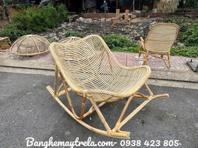 Ghế thư giãn bập bênh mây tre 2