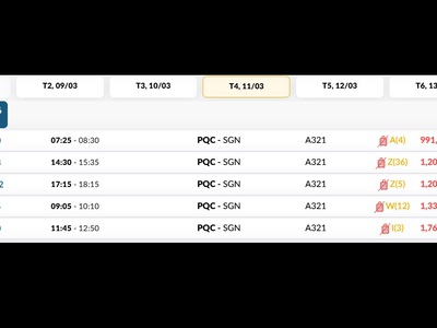 Vé Máy Bay Phú Quốc  PQC  - Hà Nội  HAN  Thứ bảy 28/03/2026 1