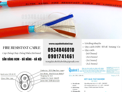 Cáp chống cháy chống nhiễu 2x0.75mm sẵn Đà Nẵng, Huế, Quảng Trị 0