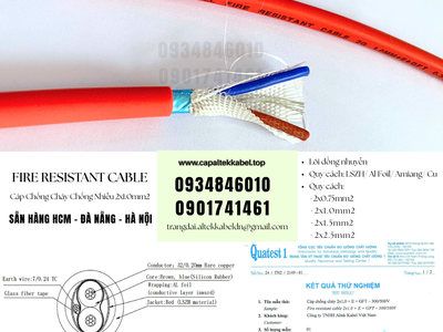Cáp chống cháy chống nhiễu 2x0.75mm sẵn Đà Nẵng, Huế, Quảng Trị 2