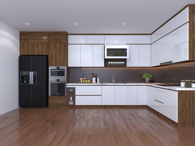 Tủ Bếp Gỗ Công Nghiệp MDF Thiết Kế Chữ L Hiện Đại 0