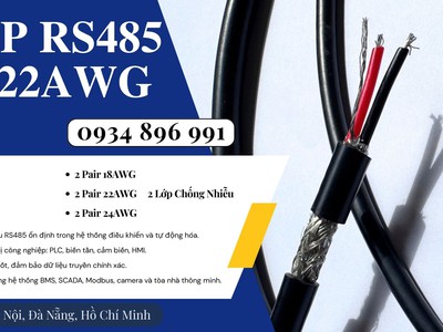 Cáp Tín Hiệu RS485 2 Pair 24AWG Sẵn Hàng TP.HCM   Hà Nội   Cáp Truyền Thông Chống Nhiễu 1