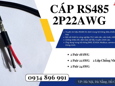 Cáp Tín Hiệu RS485 2 Pair 24AWG Sẵn Hàng TP.HCM   Hà Nội   Cáp Truyền Thông Chống Nhiễu 2