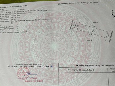 Bán lô đất mặt phố Cao Bá Quát, Đông Nam Cường, TP HD, 72m2, mt 4m, giá chỉ 3.4x tỷ 3