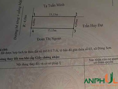 Cần bán lô đất đẹp tại Phường Lưu Kiếm   xã Đông Sơn , TP Hải Phòng 0