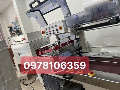 Máy cắt dán màng co POF tự động, máy rút màng co hộp, máy đóng gói màng co cho hộp trà cafe 0