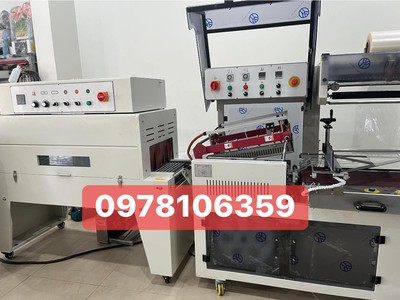 Máy cắt dán màng co POF tự động, máy rút màng co hộp, máy đóng gói màng co cho hộp trà cafe 1