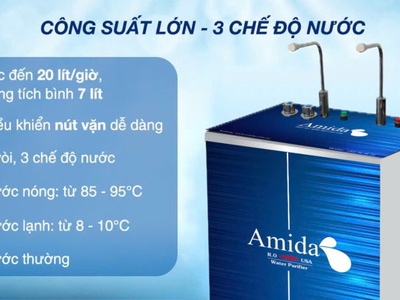 Máy lọc nước RO cao cấp Amida 2 vòi nóng lạnh nguội AM-10NLNBL2 0