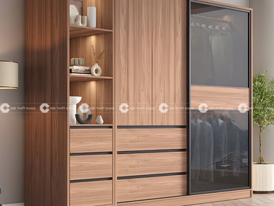 Tủ Quần Áo Cửa Lùa Gỗ MDF Thiết Kế Độc Đáo Phá Cách 2
