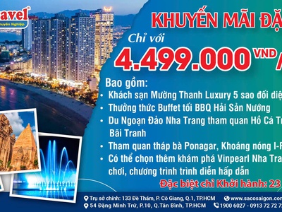 Khám phá Nha Trang - Vịnh Thiên Đường   trải nghiệm Vinpearl - du ngoạn 4 đảo  4N3D 0