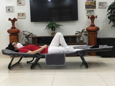 Giường gấp văn phòng Shindai B65- kèm chăn nỉ, bịt mắt ngủ, freeship 0