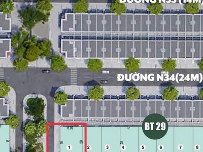 Lô góc biệt thự chuẩn hoa hậu không có lô thứ 2     tại khu đô thị the link city   khu dt dầu giây 0