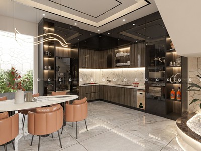 Tủ bếp Acrylic Bóng Gương Chữ L Chống Trầy Xước Cực Tốt 2