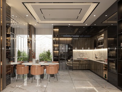 Tủ bếp Acrylic Bóng Gương Chữ L Chống Trầy Xước Cực Tốt 0