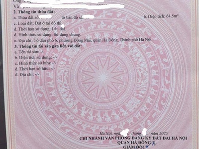 Chính chủ bán đất tổ 6, đường quốc lộ 6, p. yên nghĩa, hà nội, trước đây p. đồng mai, q. hà đông 1