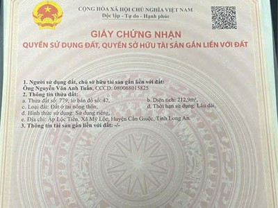 Đất đẹp   giá đầu tư - cần bán nhanh lô đất  tại xã mỹ lộc, huyện cần giuộc, long an 2