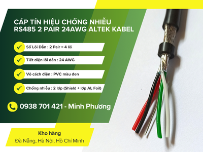 Cáp tín hiệu chống nhiễu rs485 2 pair 24awg Hà Nội, Quảng Trị, Hồ Chí Minh 1