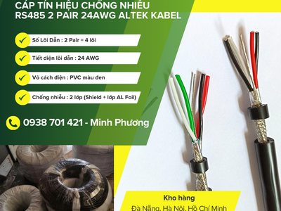 Cáp tín hiệu chống nhiễu rs485 2 pair 24awg Hà Nội, Quảng Trị, Hồ Chí Minh 0
