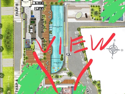 Chính chủ bán căn hộ block a 68m  - 2 phòng ngủ - view hồ bơi đã có sổ hồng giá 4.5 tỷ có tl 1