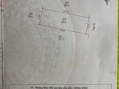 Bán lô đất mặt ngõ đường Nguyễn Văn Linh, ph Tân Bình, TP HD, 80.6m2, mt 5.25m, 3.x tỷ 1