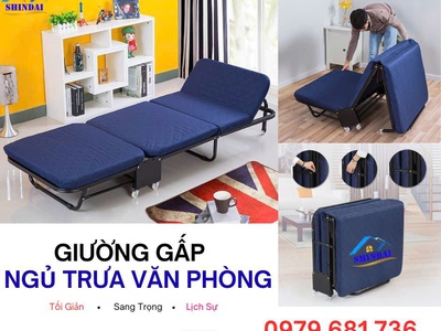 Giường gấp văn phòng có đệm gấp 3 shindai G365   Ngủ trưa cực êm, gấp gọn tiện lợi, quà tặng hấp dẫn 0