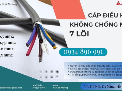 Cáp Tín Hiệu 7 Lõi Không Chống Nhiễu Cho Tủ Điện Sẵn Kho TP.HCM, Bình Dương, Đồng Nai, Long An 0
