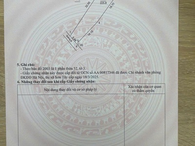 Cần bán 226m2 đất, có 100m2 đất thổ cư tại thôn yên mỹ, xã thanh mỹ, thị xã sơn tây, hà nội 1