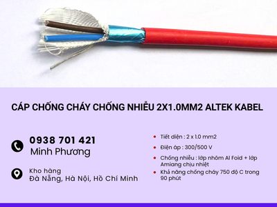 Cáp điện chống cháy chống nhiễu 2x1.0 Altek Kabel Hải Phòng, Lào Cai, Quảng Ninh 2
