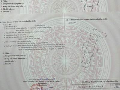 Bán đất Tân Vũ 2   Tràng Cát dt 300m2 đường nhựa 8m  chỉ 17,5tr/m2 gần KCN Nam Tràng Cát. 0