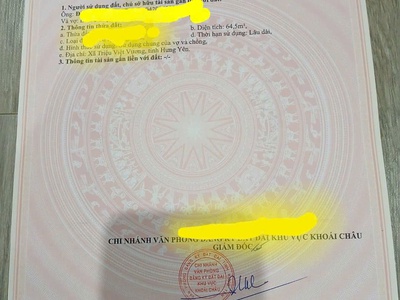 Vị trí đẹp - cần bán đất khoái châu, hưng yên - 65m2 - 1 tỷ 600 triệu 3