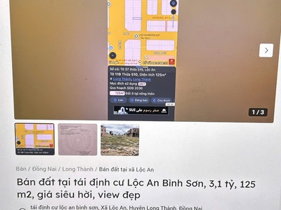 Đất vị trí đẹp   chính chủ cần bán đất tái định cư lộc an bình sơn, xã lộc an, long thành, đồng nai. 1