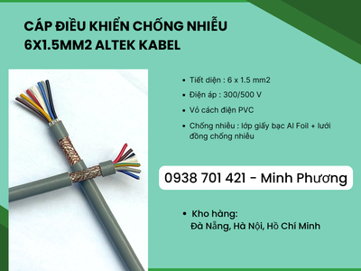 Cáp điều khiển có lớp chống nhiễu 6x1.5mm2 Altek Kabel Phú Yên, Gia Lai, Huế 2