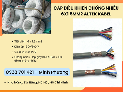 Cáp điều khiển có lớp chống nhiễu 6x1.5mm2 Altek Kabel Phú Yên, Gia Lai, Huế 1
