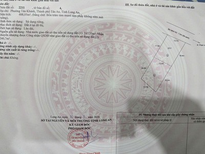 Cần bán lô đất thổ cư mặt tiền đường đan bờ kênh n3, phường tân khánh, thành phố tân an, long an cũ 2