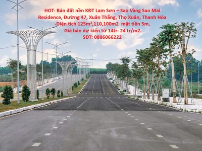 Hot- bán đất nền kđt lam sơn   sao vàng sao mai residence, đường 47, xuân thắng, thọ xuân, thanh hóa 0
